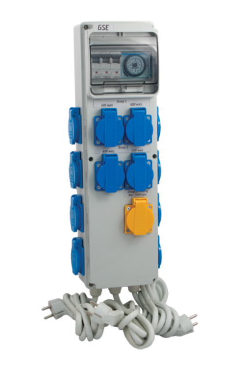 GSE Timer Box III 12 x 600 W + heating socket - GreyGreen Growshop
