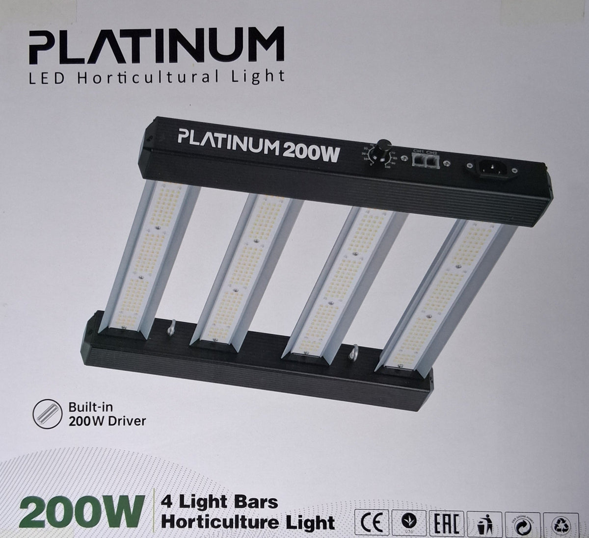 Platinium King 200W LED bar grolys Grey & Green Growshop