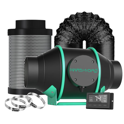 Mars-Hydro Kulfilter kit (EC) 100mm/348m3 GreyGreen Growshop