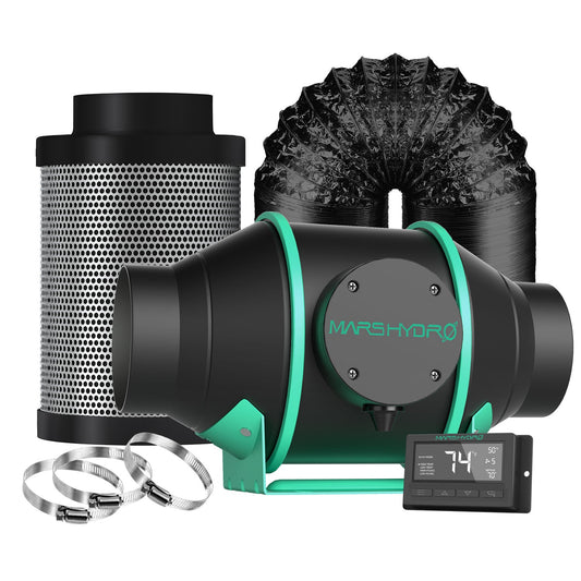 Mars-Hydro Kulfilter kit (EC) 100mm/348m3 GreyGreen Growshop