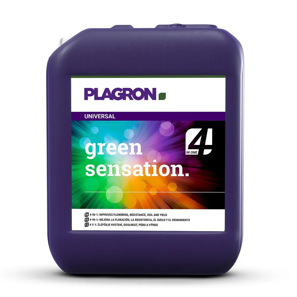 5 liter Plagron Green Sensation universal plant nutrient container with colorful label