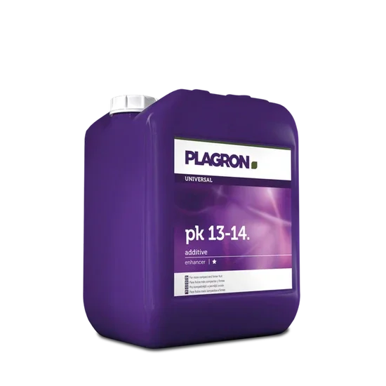 Purple Plagron PK 13-14 additive enhancer container for plant growth nutrition
