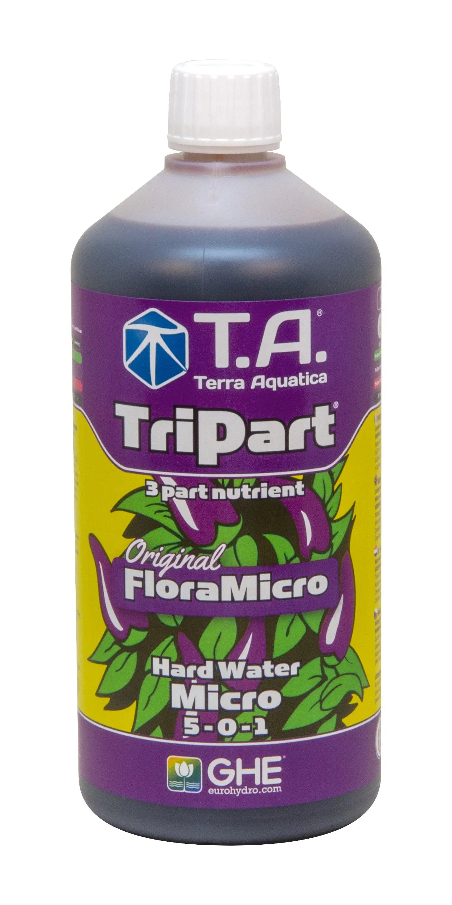 T.A. Terra Aquatica TriPart 3-part nutrient bottle FloraMicro Hard Water Micro 5-0-1