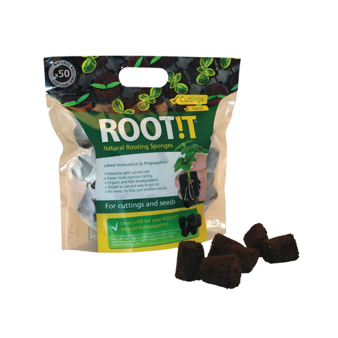 Natural Rooting Sponges 50 Refill Bag - Grey & Green Growshop