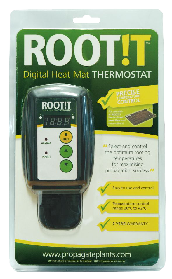 Digital Heat Mat Thermostat - Grey & Green Growshop