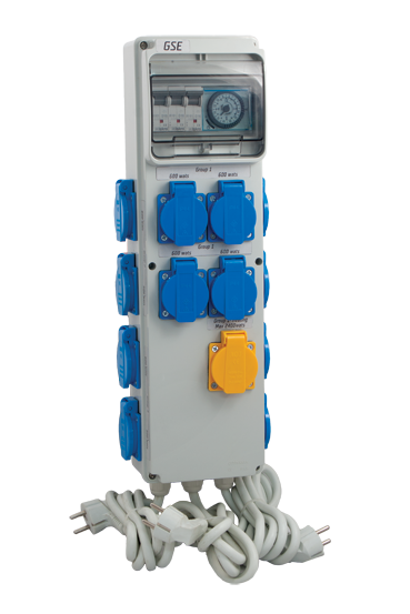 GSE Timer Box III 12 x 600 W + heating socket - GreyGreen Growshop