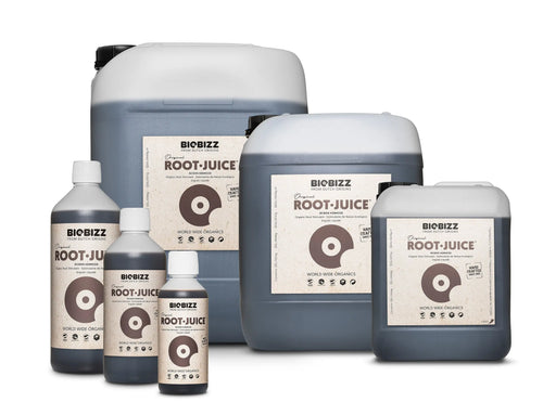 BioBizz Root Juice organic root stimulator bottles and containers in various sizes for plant growth